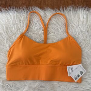 NWT Lululemon Flow Y Nulu Longline Bra Light Support A–C Cup Tiger Orange Size 8